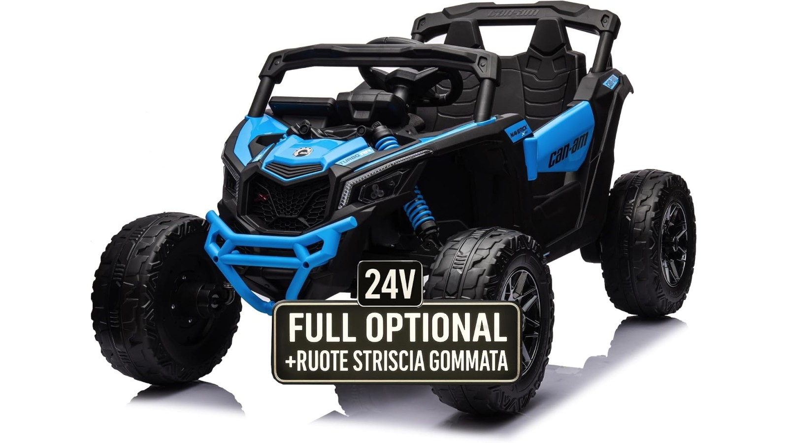 Auto Elettrica Bambini Can-Am Maverick 24V Blu 1-5 Anni Telecomando 2x200W