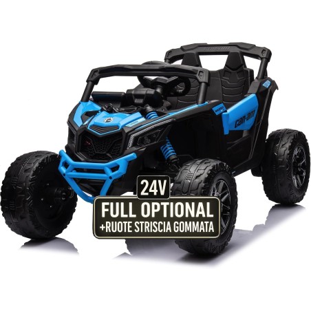 Auto Elettrica Bambini Can-Am Maverick 24V Blu 1-5 Anni Telecomando 2x200W
