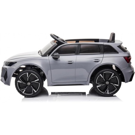 Auto Elettrica Bambini Audi RS6 12V Grigia 1-4 Anni Telecomando Pelle LED