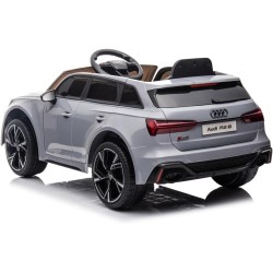 Auto Elettrica Bambini Audi RS6 12V Grigia 1-4 Anni Telecomando Pelle LED