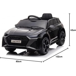 Auto Elettrica Bambini Audi RS6 12V Nera 1-4 Anni Telecomando Pelle LED