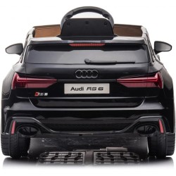 Auto Elettrica Bambini Audi RS6 12V Nera 1-4 Anni Telecomando Pelle LED