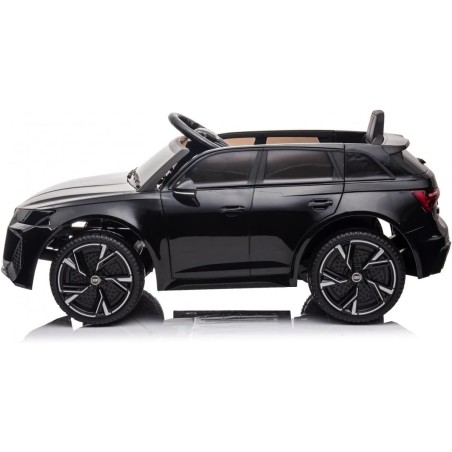 Auto Elettrica Bambini Audi RS6 12V Nera 1-4 Anni Telecomando Pelle LED