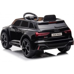 Auto Elettrica Bambini Audi RS6 12V Nera 1-4 Anni Telecomando Pelle LED