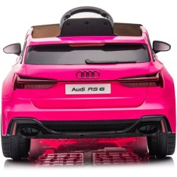 Auto Elettrica Bambini Audi RS6 12V Rosa 1-4 Anni Telecomando Pelle Tappetini