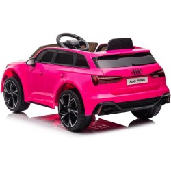 Auto Elettrica Bambini Audi RS6 12V Rosa 1-4 Anni Telecomando Pelle Tappetini