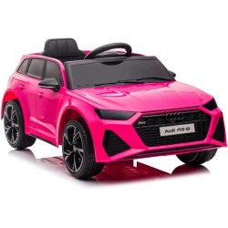 Auto Elettrica Bambini Audi RS6 12V Rosa 1-4 Anni Telecomando Pelle Tappetini