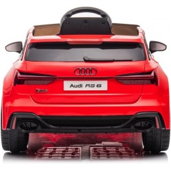 Auto Elettrica Bambini Audi RS6 12V Rossa 1-4 Anni Telecomando Pelle Tappetini