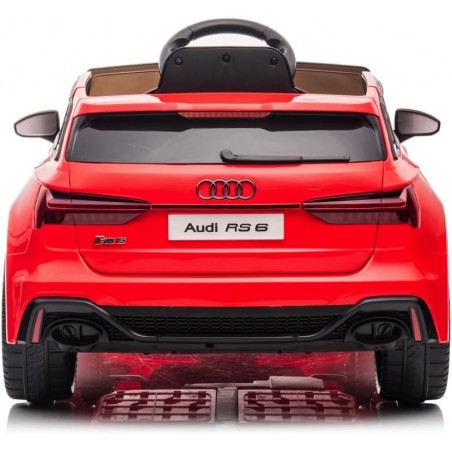 Auto Elettrica Bambini Audi RS6 12V Rossa 1-4 Anni Telecomando Pelle Tappetini
