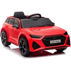 Auto Elettrica Bambini Audi RS6 12V Rossa 1-4 Anni Telecomando Pelle Tappetini