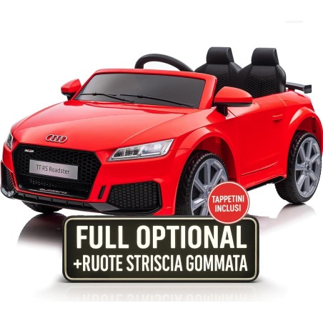 Auto Elettrica Bambini Audi TT RS 12V Rossa 1-4 Anni Telecomando Tappetini