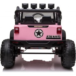 Auto Elettrica Bambini Big Adventure 24V Rosa 2 Posti Telecomando Ruote Gomma