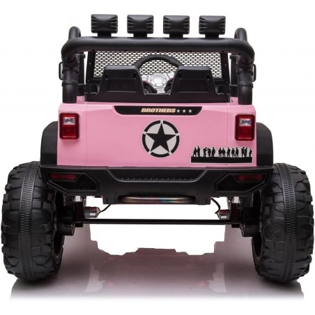 Auto Elettrica Bambini Big Adventure 24V Rosa 2 Posti Telecomando Ruote Gomma