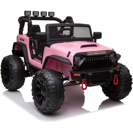 Auto Elettrica Bambini Big Adventure 24V Rosa 2 Posti Telecomando Ruote Gomma
