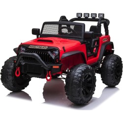 Auto Elettrica Bambini Big Adventure 24V Rossa 2 Posti Telecomando Ruote Gomma