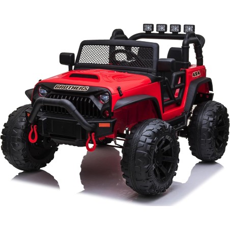Auto Elettrica Bambini Big Adventure 24V Rossa 2 Posti Telecomando Ruote Gomma