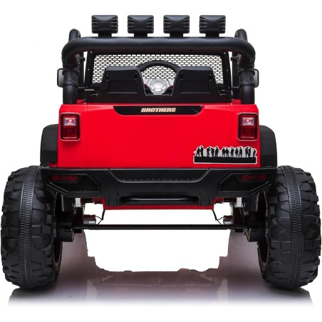 Auto Elettrica Bambini Big Adventure 24V Rossa 2 Posti Telecomando Ruote Gomma