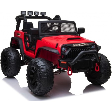 Auto Elettrica Bambini Big Adventure 24V Rossa 2 Posti Telecomando Ruote Gomma