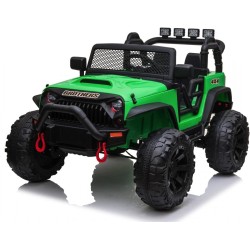 Auto Elettrica Bambini Big Adventure 24V Verde 2 Posti Telecomando Ruote Gomma