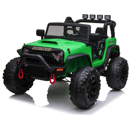 Auto Elettrica Bambini Big Adventure 24V Verde 2 Posti Telecomando Ruote Gomma