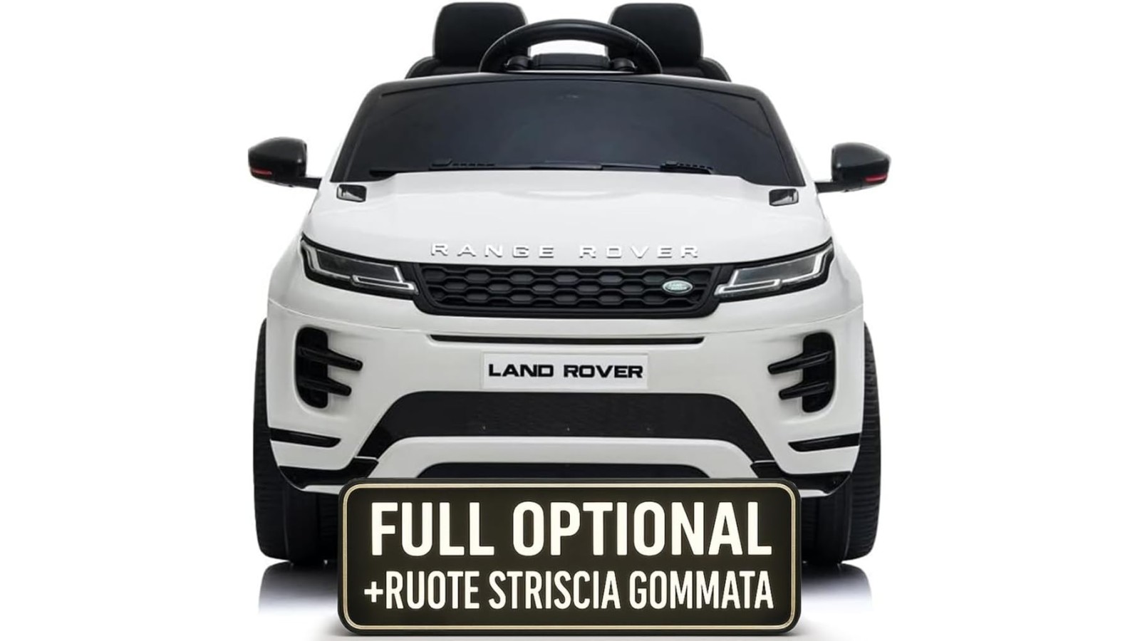 Auto Elettrica Bambini Range Rover Evoque 12V Bianca Telecomando LED MP3