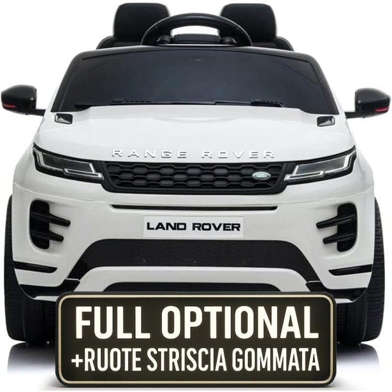 Auto Elettrica Bambini Range Rover Evoque 12V Bianca Telecomando LED MP3