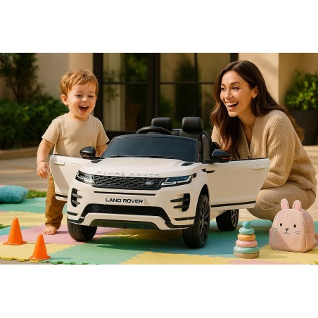 Auto Elettrica Bambini Range Rover Evoque 12V Bianca Telecomando LED MP3