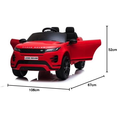 Auto Elettrica Bambini Range Rover Evoque 12V Rossa Telecomando LED MP3