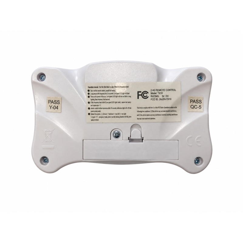 Telecomando di Ricambio per Auto Elettriche Bambini TX10 2.4 GHz Bianco Tasti Rossi ToysCar