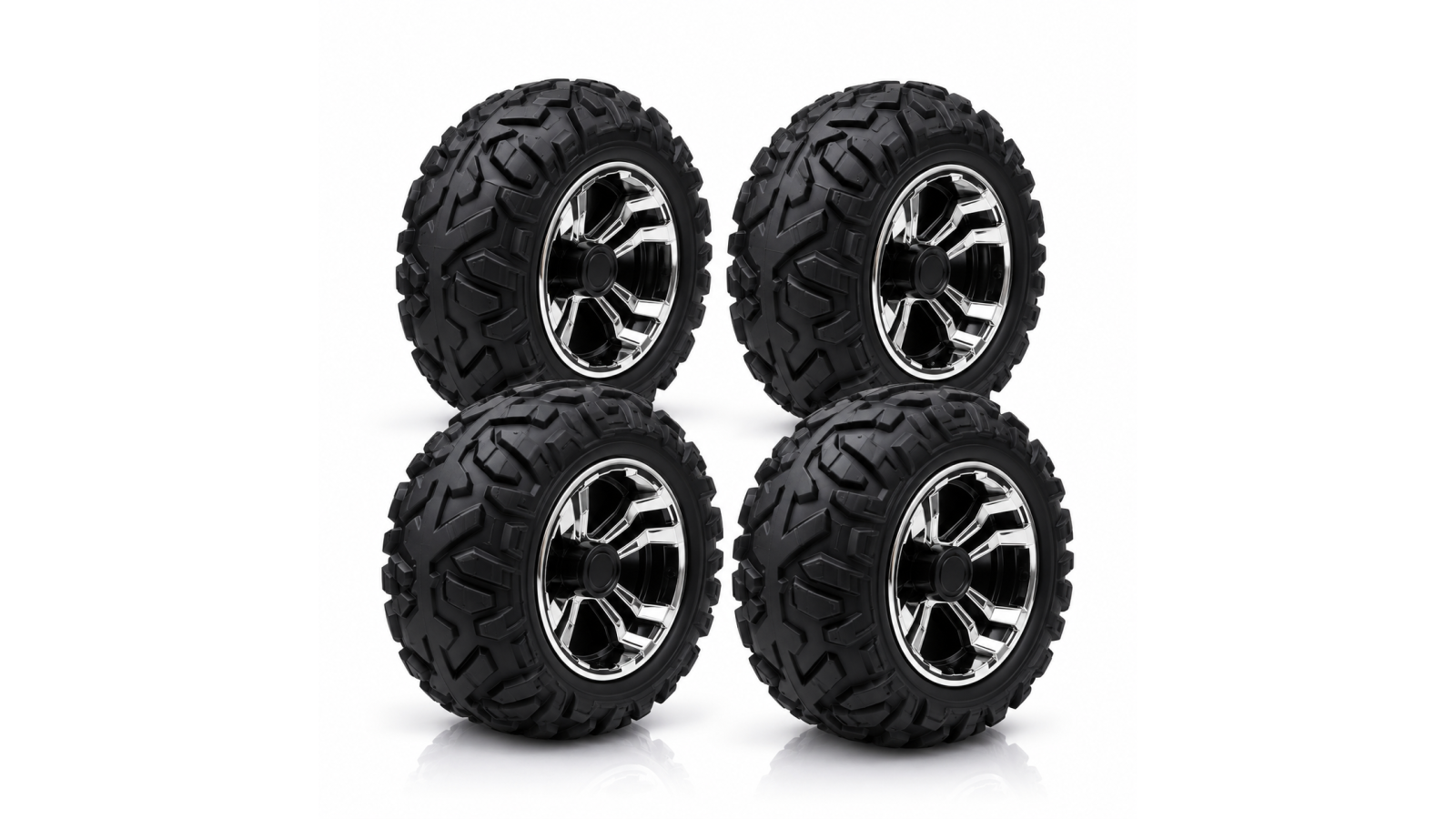 Kit 4 Ruote in GOMMA per Auto Elettrica per Bambini New Polar 24v
