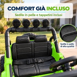 Auto Elettrica Bambini Jeep Wrangler Rubicon 12V Verde Telecomando