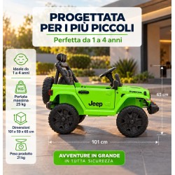 Auto Elettrica Bambini Jeep Wrangler Rubicon 12V Verde Telecomando