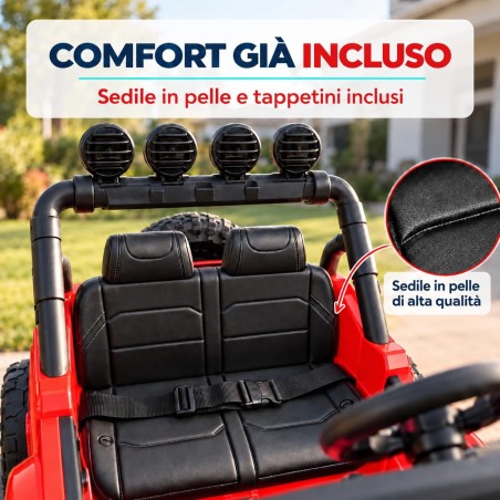 Auto Elettrica Bambini Jeep Wrangler Rubicon 12V Rossa Telecomando