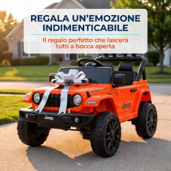 Auto Elettrica Bambini Jeep Wrangler Rubicon 12V Arancione Telecomando