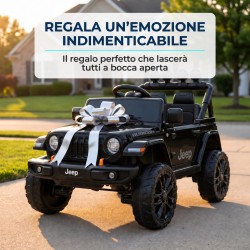 Auto Elettrica Bambini Jeep Wrangler Rubicon 12V Nera Telecomando