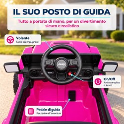 Auto Elettrica Bambini Jeep Wrangler Rubicon 12V Rosa Telecomando