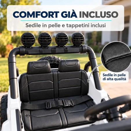 Auto Elettrica Bambini Jeep Wrangler Rubicon 12V Bianca Telecomando