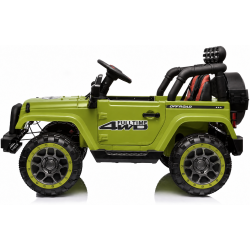 Auto Macchina Elettrica per Bambini Fuoristrada Verde 12V MP3 Led con Telecomando Full Optional Sedili in Pelle