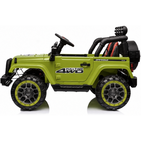 Auto Macchina Elettrica per Bambini Fuoristrada Verde 12V MP3 Led con Telecomando Full Optional Sedili in Pelle