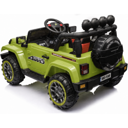 Auto Macchina Elettrica per Bambini Fuoristrada Verde 12V MP3 Led con Telecomando Full Optional Sedili in Pelle