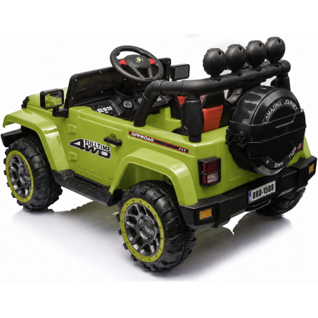 Auto Macchina Elettrica per Bambini Fuoristrada Verde 12V MP3 Led con Telecomando Full Optional Sedili in Pelle