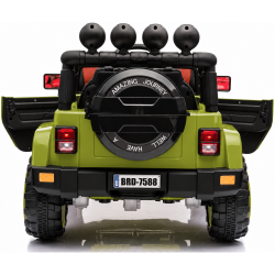 Auto Macchina Elettrica per Bambini Fuoristrada Verde 12V MP3 Led con Telecomando Full Optional Sedili in Pelle