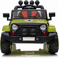 Auto Macchina Elettrica per Bambini Fuoristrada Verde 12V MP3 Led con Telecomando Full Optional Sedili in Pelle