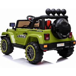 Auto Macchina Elettrica per Bambini Fuoristrada Verde 12V MP3 Led con Telecomando Full Optional Sedili in Pelle