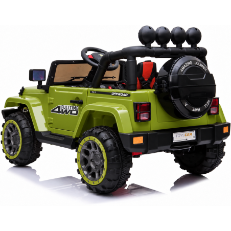 Auto Macchina Elettrica per Bambini Fuoristrada Verde 12V MP3 Led con Telecomando Full Optional Sedili in Pelle
