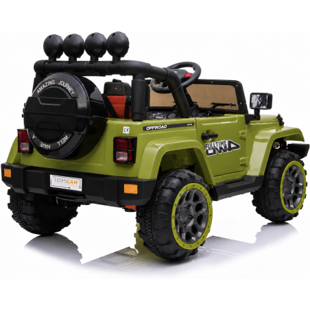 Auto Macchina Elettrica per Bambini Fuoristrada Verde 12V MP3 Led con Telecomando Full Optional Sedili in Pelle