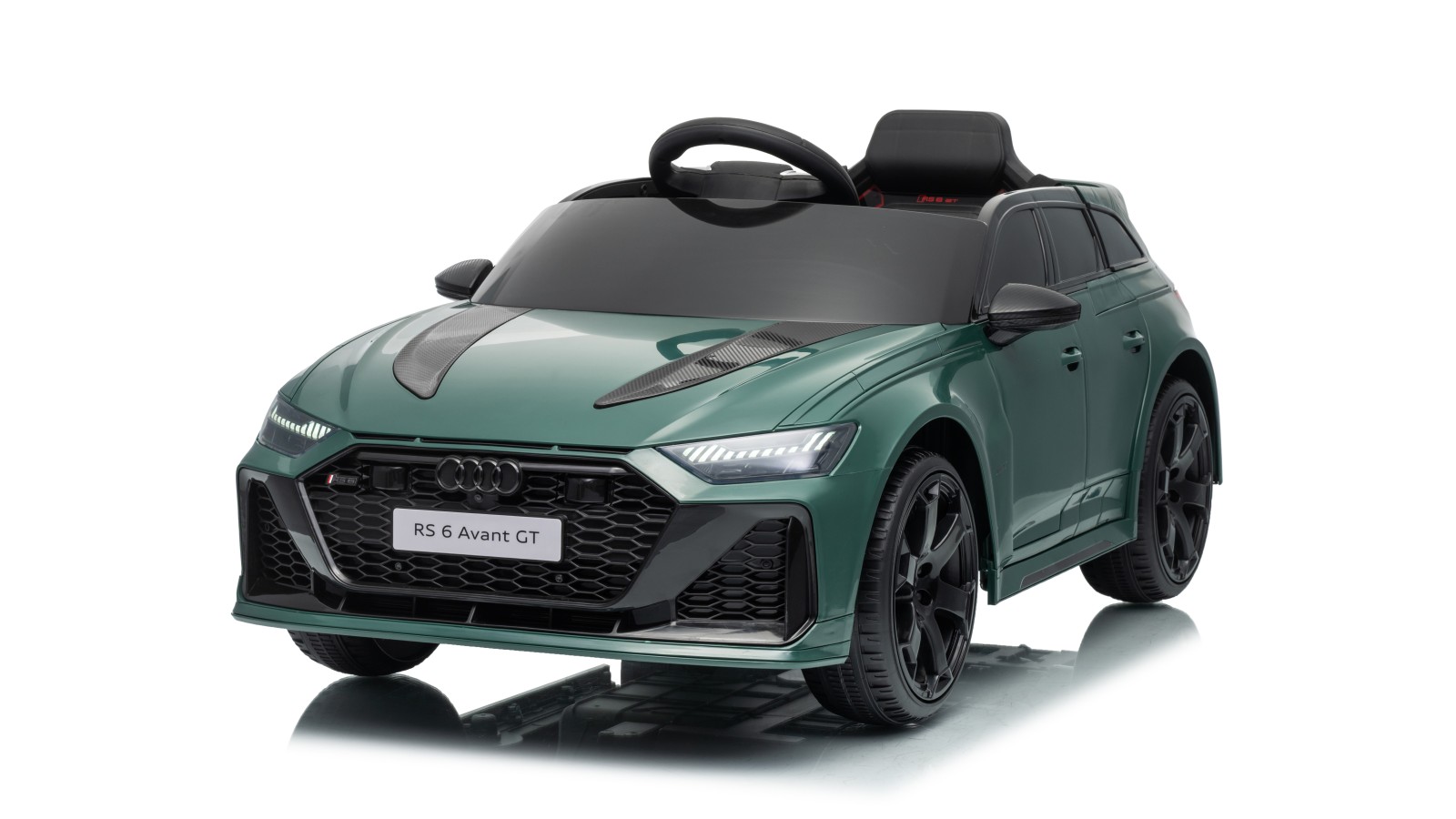 Auto Elettrica Bambini Audi RS6 Avant GT 12V VERDE 1-4 Anni Telecomando LED