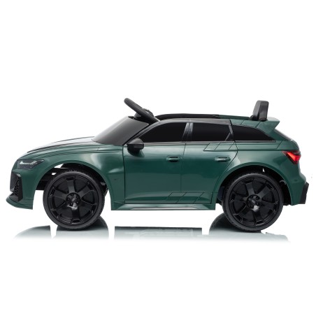 Auto Elettrica Bambini Audi RS6 Avant GT 12V VERDE 1-4 Anni Telecomando LED