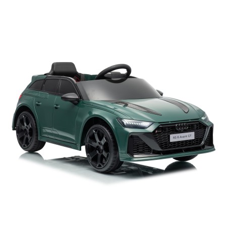 Auto Elettrica Bambini Audi RS6 Avant GT 12V VERDE 1-4 Anni Telecomando LED