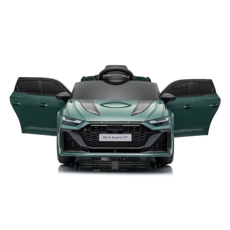 Auto Elettrica Bambini Audi RS6 Avant GT 12V VERDE 1-4 Anni Telecomando LED